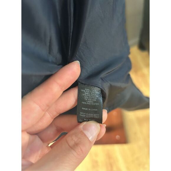 Express faux leather dark blue jacket size small motto rock like style - Picture 6 of 9